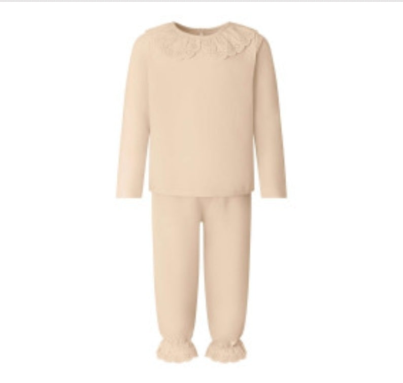 Embroidered Frilled Pyjamas