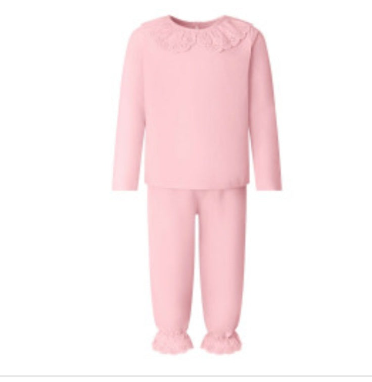 Embroidered Frilled Pyjamas